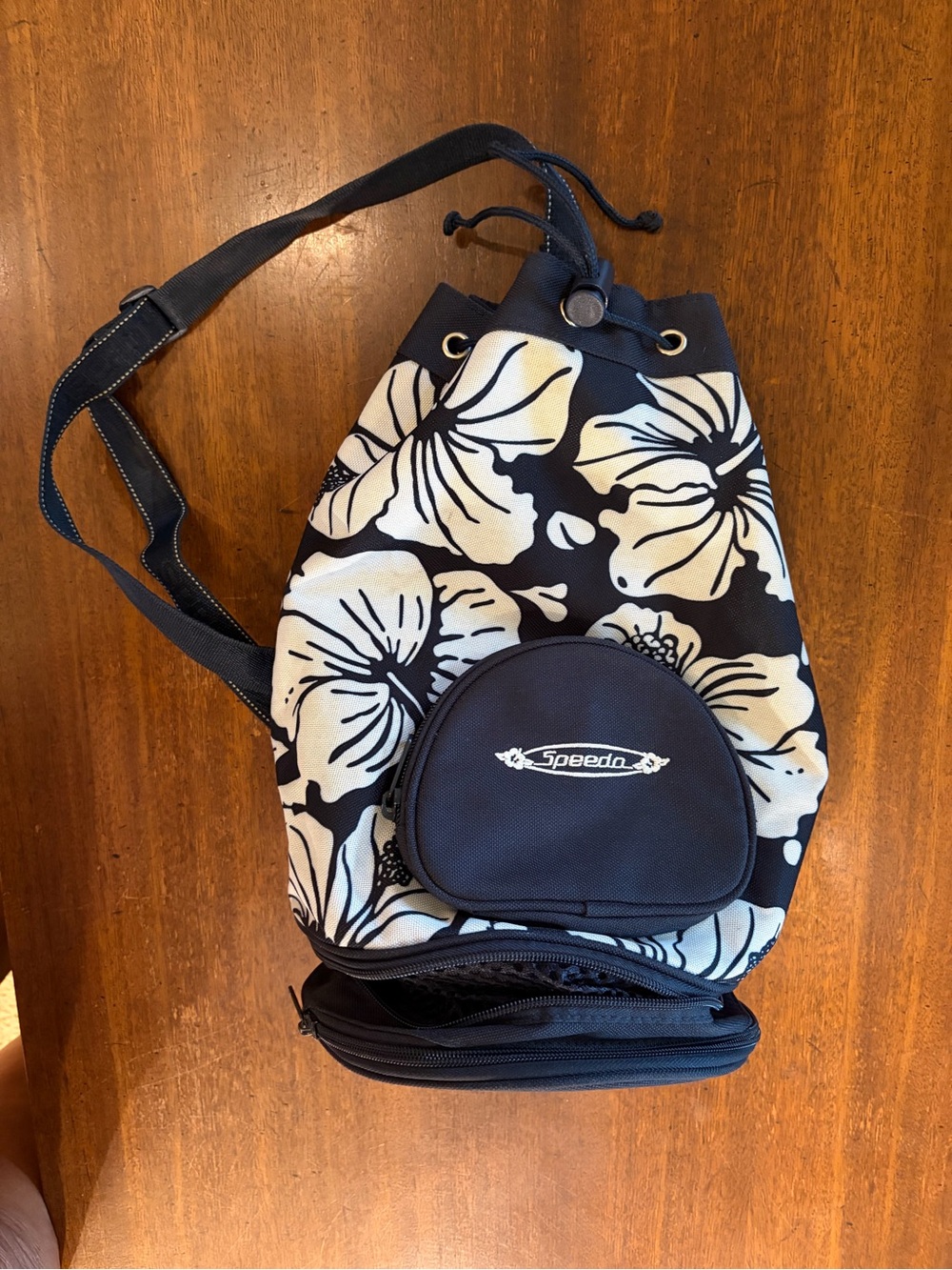 Speedo Navy and White Floral Sling Backpack